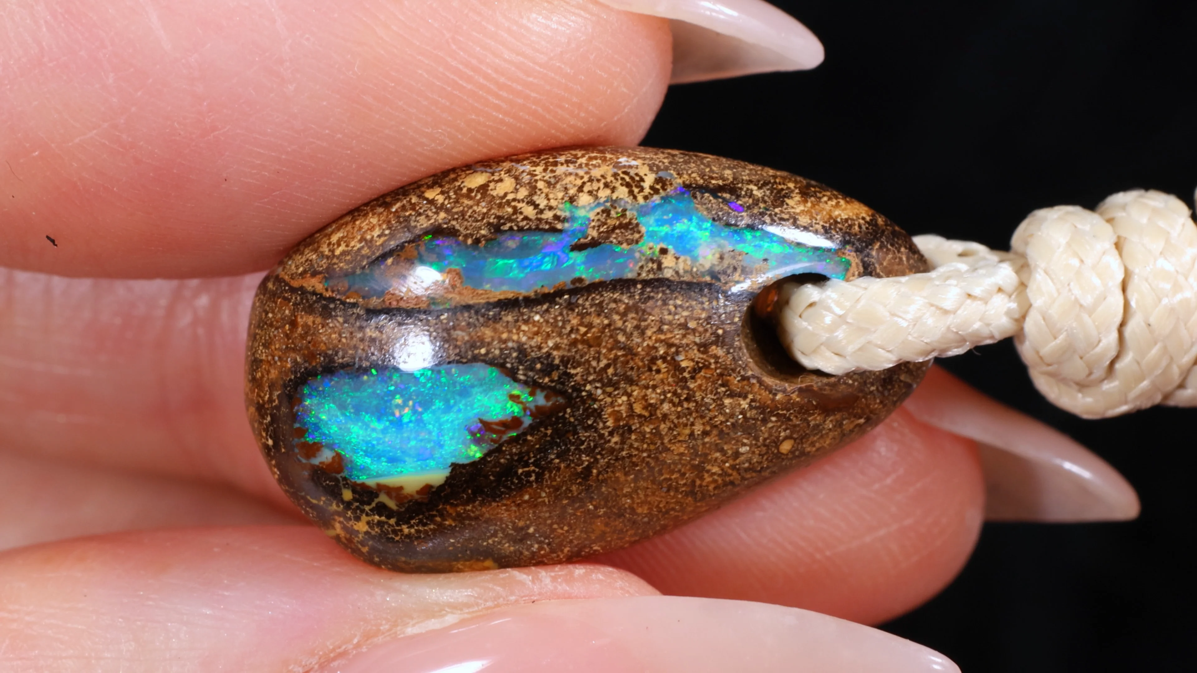 Wood Fossil Boulder Opal Pendant 19ct | Opal Galaxy