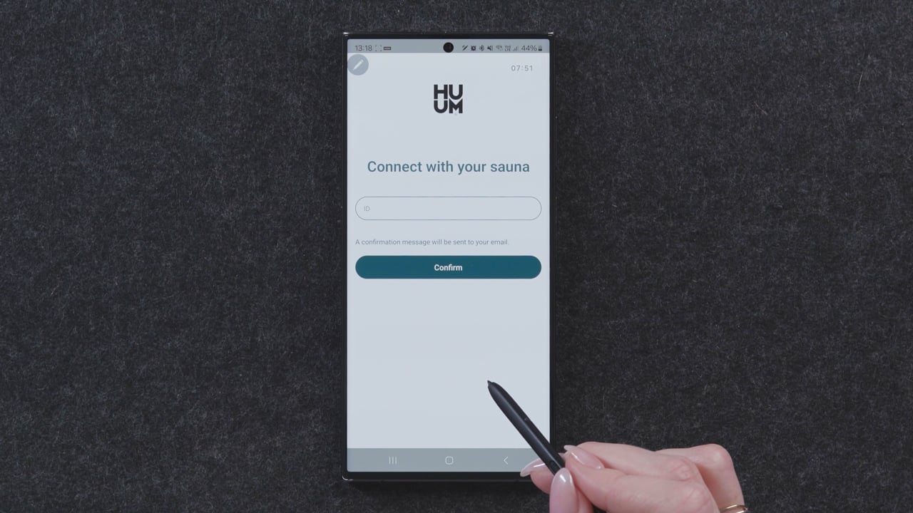 UKU app - logging in and adding your sauna