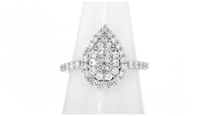1.00 ct. t.w. Lab-Grown Diamond Pear-Shaped Cluster Ring in Sterling Silver