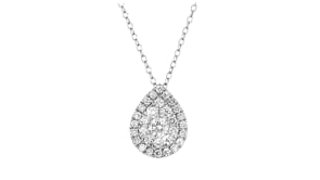 1.00 ct. t.w. Lab-Grown Diamond Pear-Shaped Cluster Pendant Necklace in Sterling Silver
