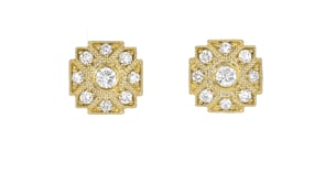 1.00 ct. t.w. Lab-Grown Diamond Art Deco-Style Earrings in 18kt Gold Over Sterling
