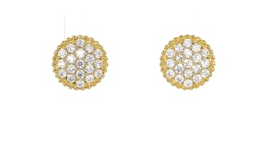 1.00 ct. t.w. Lab-Grown Diamond Beaded-Edge Earrings in 18kt Gold Over Sterling