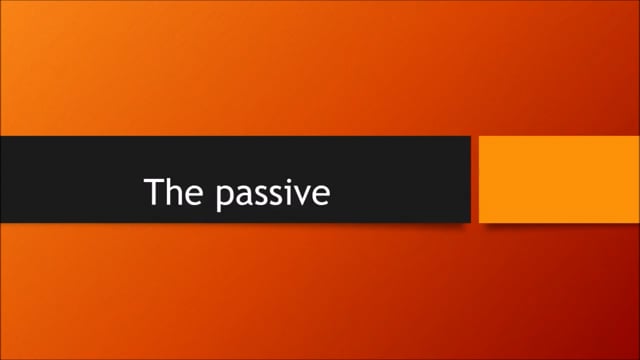 video German grammar – the passive