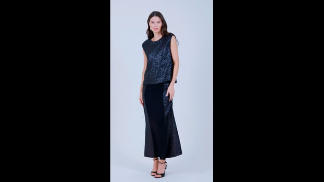 Blusa com Paetês Preto Gabriela