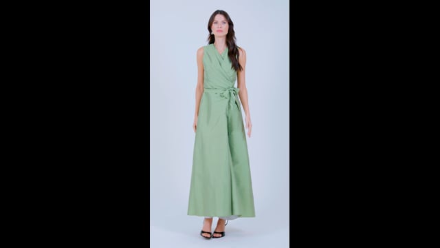 Vestido em Tafetá Verde Mônica