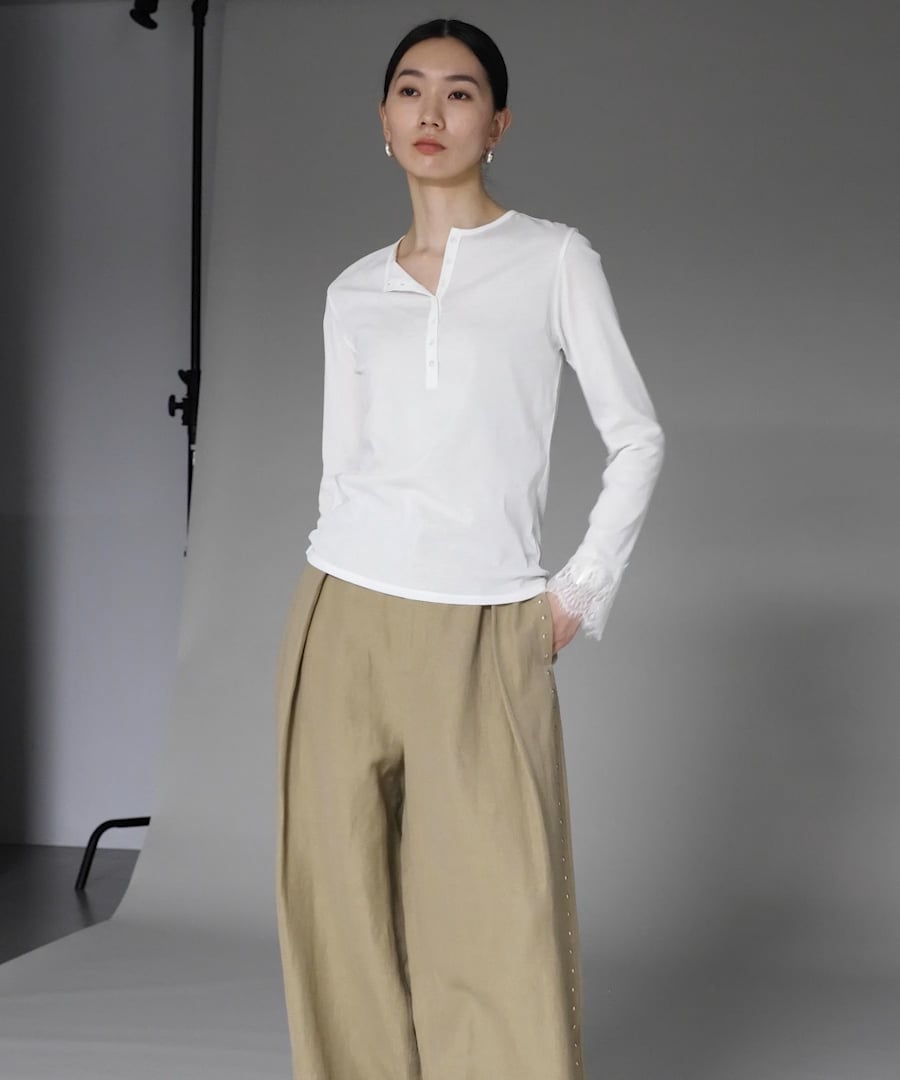 一部追加予約】ヘンリーレースロングスリーブTシャツ | [公式]カレン