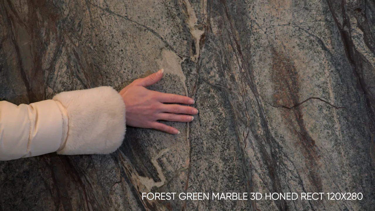 XLINING-FOREST GREEN MARBLE 3D HONED RECT 120X280