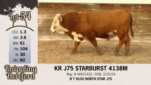 Lot #54 - KR J75 STARBURST 4138M