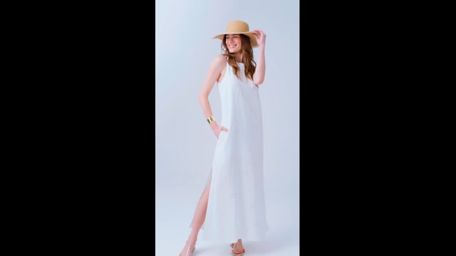 Vestido em Linho Off White Michelle