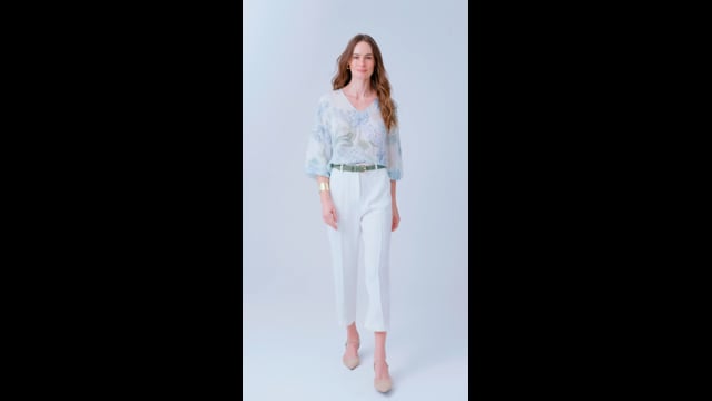 Blusa em Crepe Estampado Hortênsia