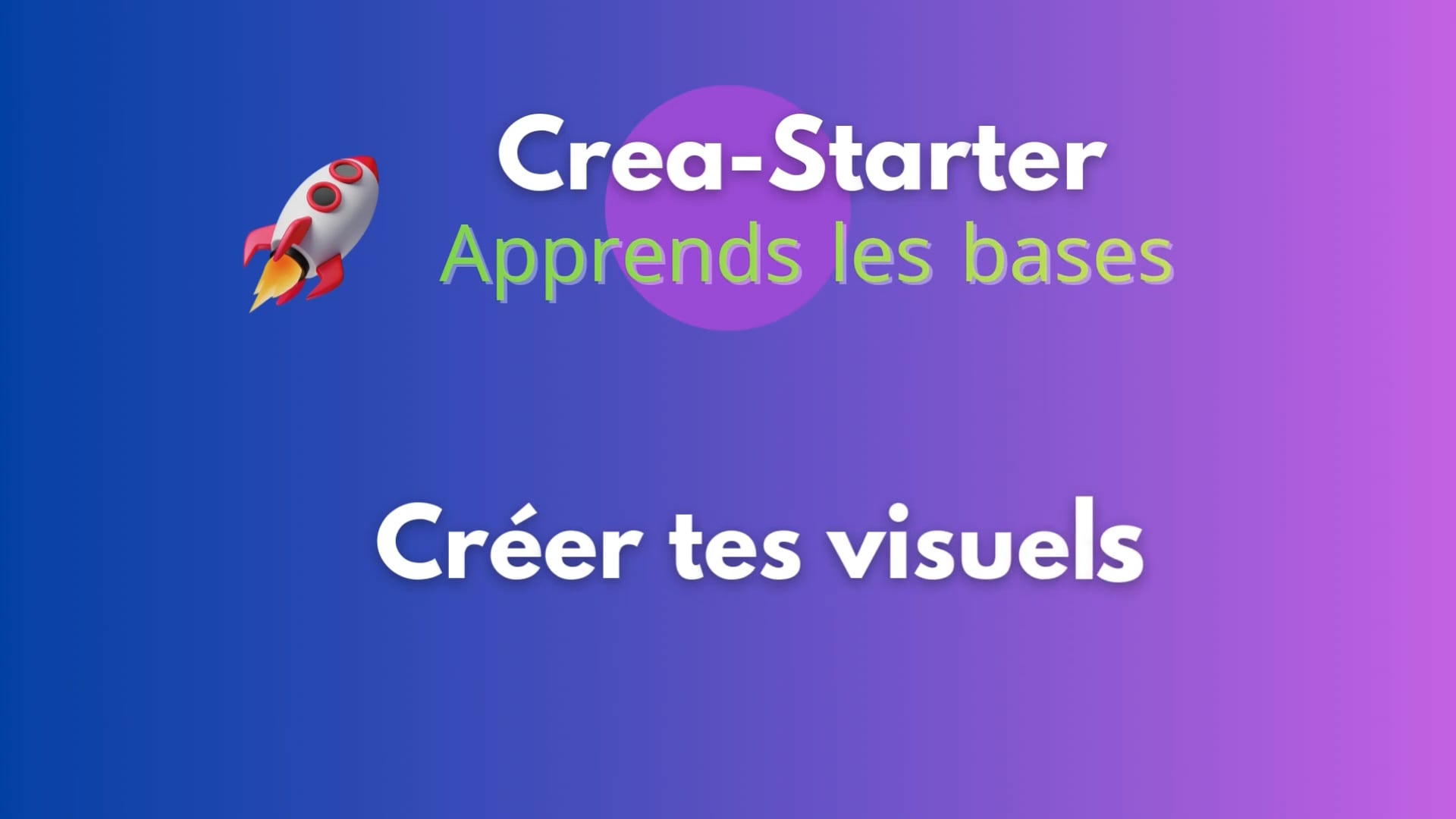 Tutoriel 3 - Crea-Starter - Créer tes visuels