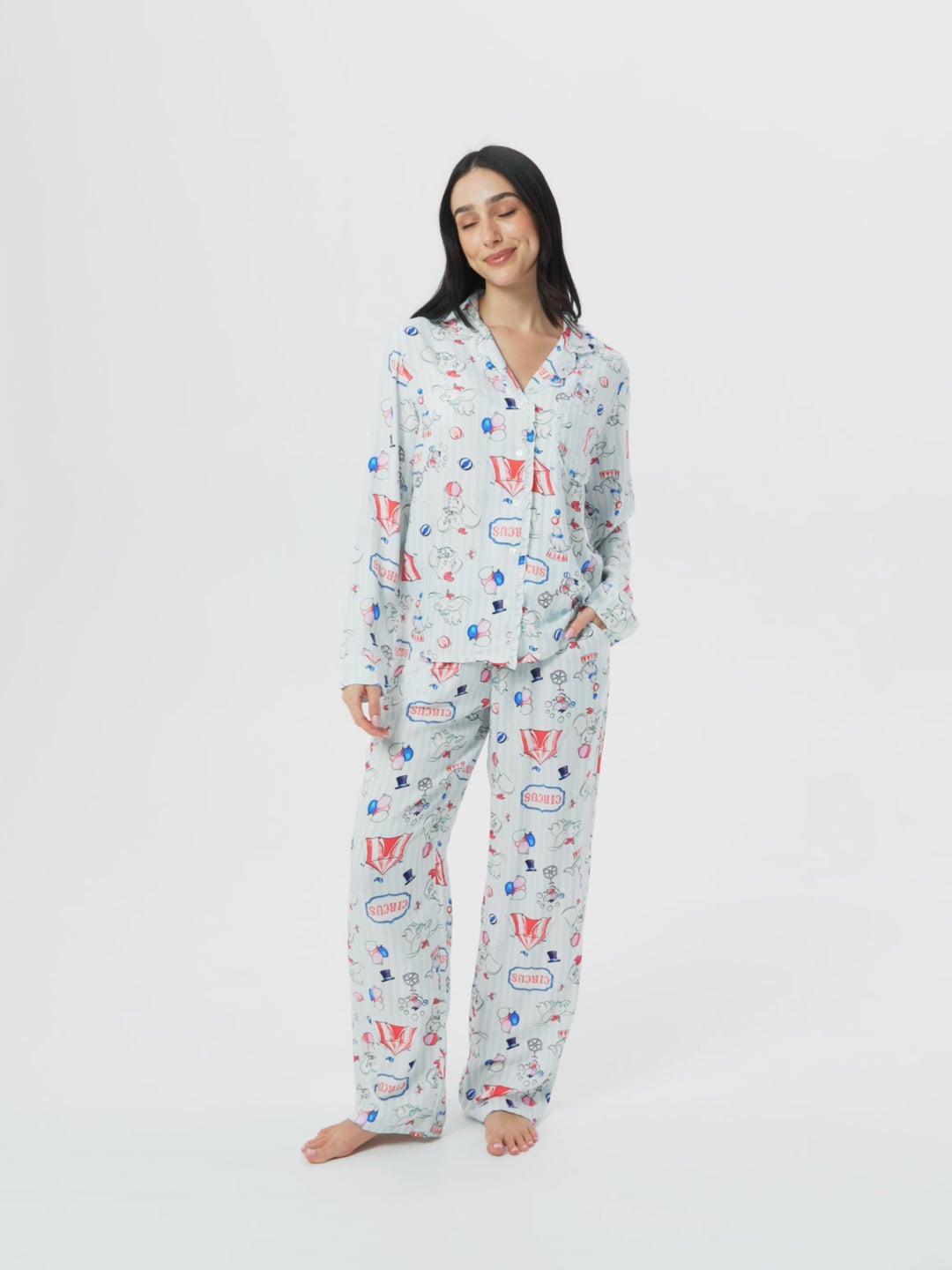 סט פיג’מה מכופתרת דקה DUMBO