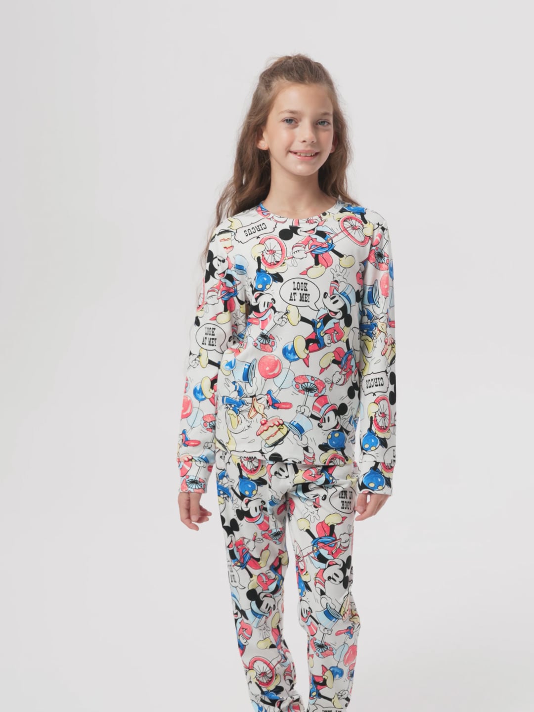 סט פיג’מה יוניסקס ארוכה MICKEY