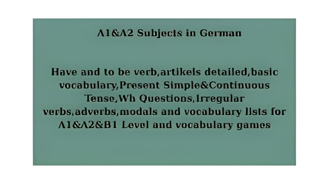 video German Language For Beginners to B1 (A1&A2)-Learn German Fast