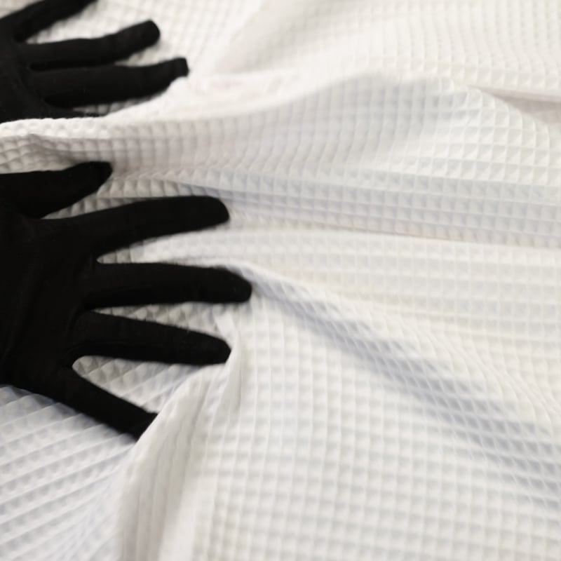 Vidéo: Tissu nid d'abeille – Blanc optique