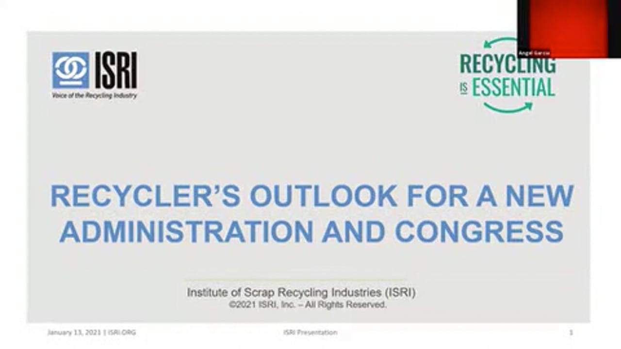 ISRI Webinar: Recyclers’ Outlook for a New Administration and Congress