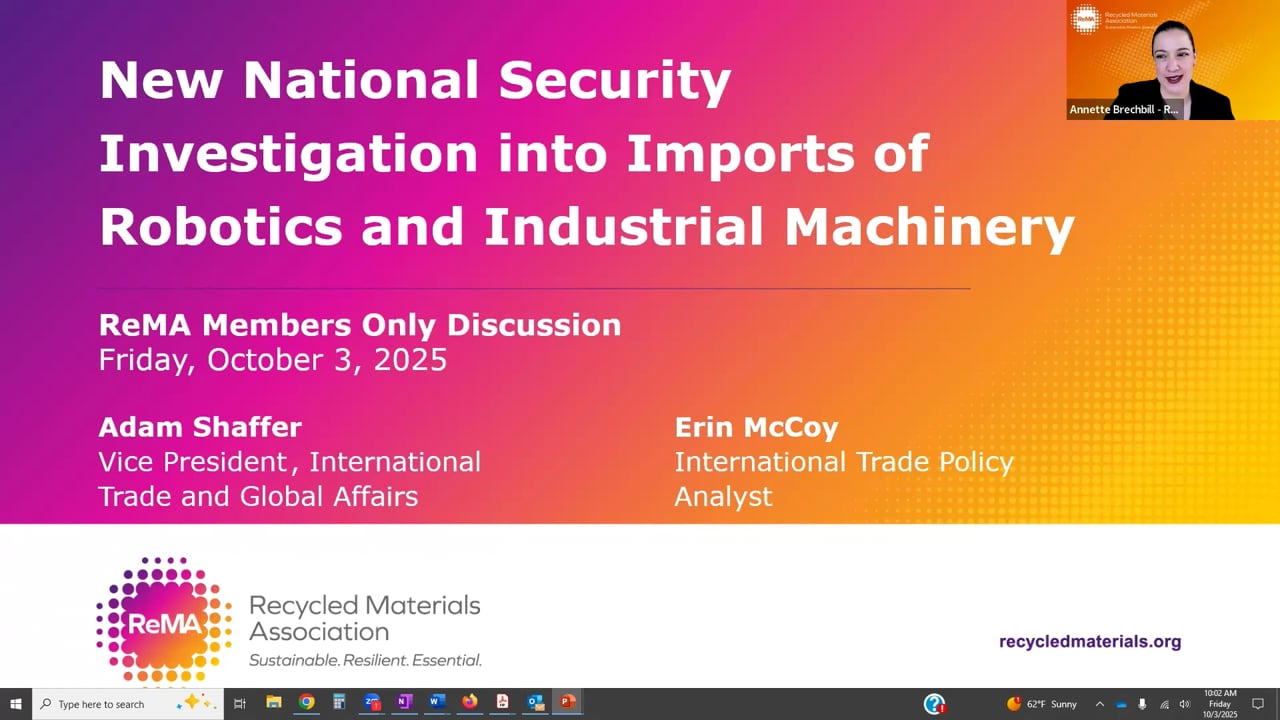 Section 232 Equipment webinar - 10.3.25