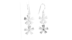 Zina Sterling Silver Tiki Flower Drop Earrings