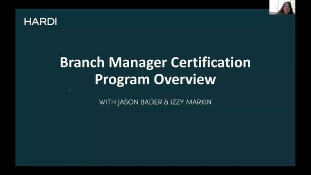 Webinar Replay: Fall 2025 Branch Manager Certification Program Overview