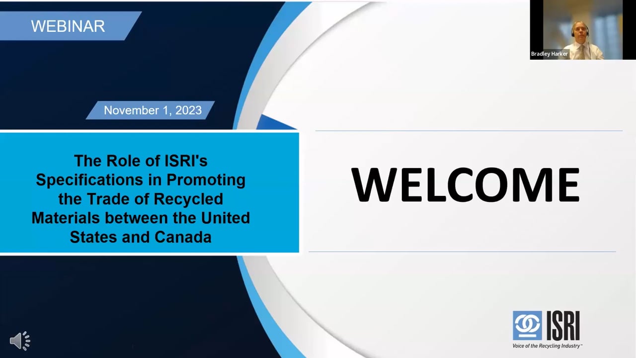 ISRI Webinar - ISRI Specifications: Promoting the Trade of Recycled Materials