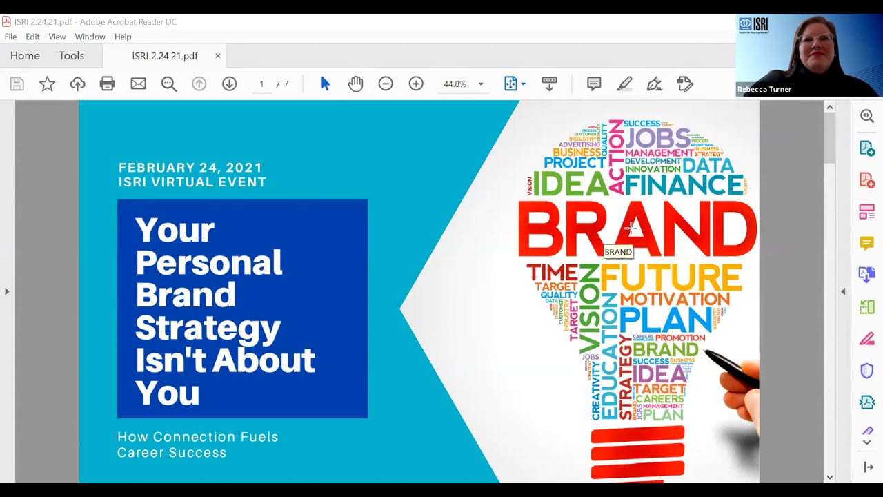 ISRI Webinar: Your Personal Brand Isn't About You