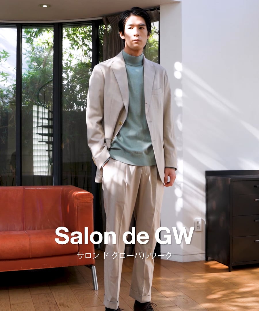 美品Salon de GW 2026ストレッチTW セットアップ,チャコール,S GLOBAL WORK（グローバルワーク） ジャケット テーラードジャケット