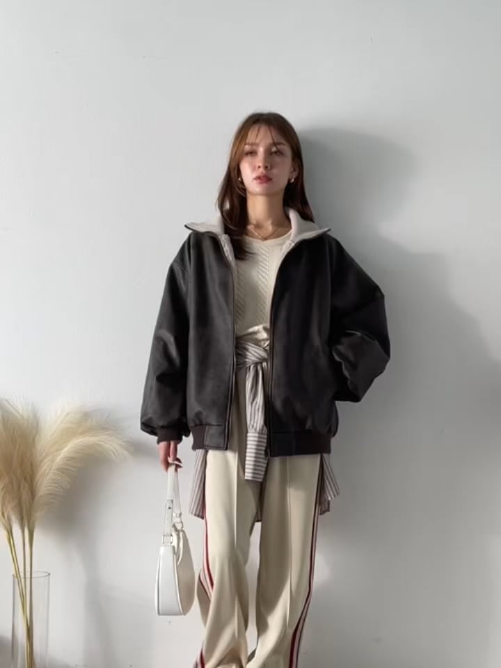 Java】2wayフェイクレザー×ボアリバーシブルブルゾンjv1010525 | [公式