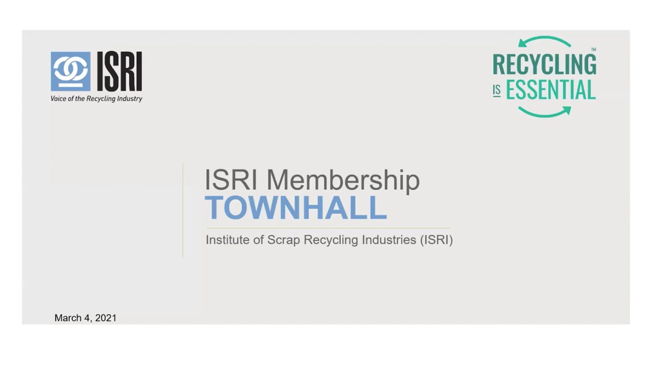 ISRI Webinar: What’s On Your Mind? An ISRI Members’ Town Hall