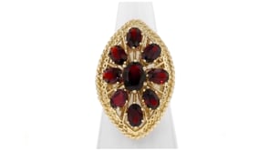 C. 1980 Vintage 6.40 ct. t.w. Garnet Ring in 14kt Yellow Gold