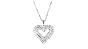 1.90 ct. t.w. CZ Heart Pendant Necklace in Sterling Silver