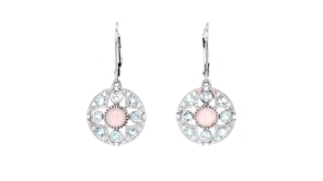 Opal and 1.70 ct. t.w. Sky Blue Topaz Drop Earrings with .20 ct. t.w. White Zircons in Sterling Silver