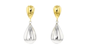 Sterling Silver and 18kt Gold Over Sterling Teardrop Earrings