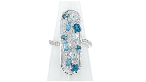 1.50 ct. t.w. Tonal Blue and White Topaz Ring in Sterling Silver