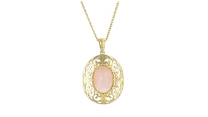 6.00 Carat Morganite Scroll Pendant Necklace in 18kt Gold Over Sterling