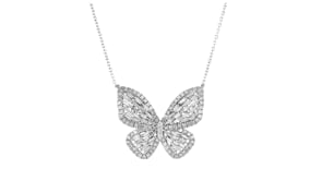 1.00 ct. t.w. Diamond Butterfly Necklace in Sterling Silver