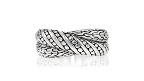 Sterling Silver Bali-Style Crisscross Ring