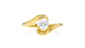 .50 Carat Lab-Grown Diamond Swirl Bypass Ring in 18kt Gold Over Sterling