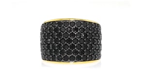 3.80 ct. t.w. Pave Black Spinel Ring in 18kt Gold Over Sterling