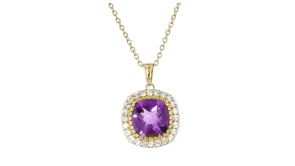 5.50 Carat Amethyst and 1.10 ct. t.w. White Topaz Pendant Necklace in 18kt Gold Over Sterling