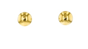 8mm 14kt Yellow Gold Flattened Bead Stud Earrings
