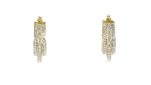 .50 ct. t.w. Diamond Three-Row Hoop Earrings in 18kt Gold Over Sterling