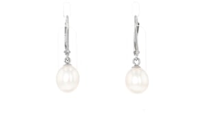 8-9mm Cultured Pearl Jewelry Set: Bracelet, Necklace and Drop Earrings with Sterling Silver