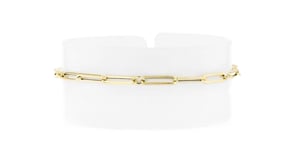 Italian 18kt Yellow Gold Paper Clip Link Bracelet