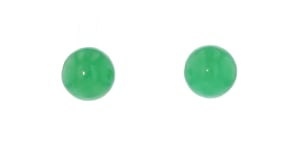 10mm Jade Bead Stud Earrings in 14kt Yellow Gold