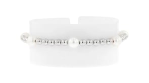 7-7.5mm Cultured Pearl Beaded Bolo Bracelet in Sterling Silver