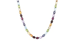 42.60 ct. t.w. Multi-Gemstone Tennis Necklace in Sterling Silver