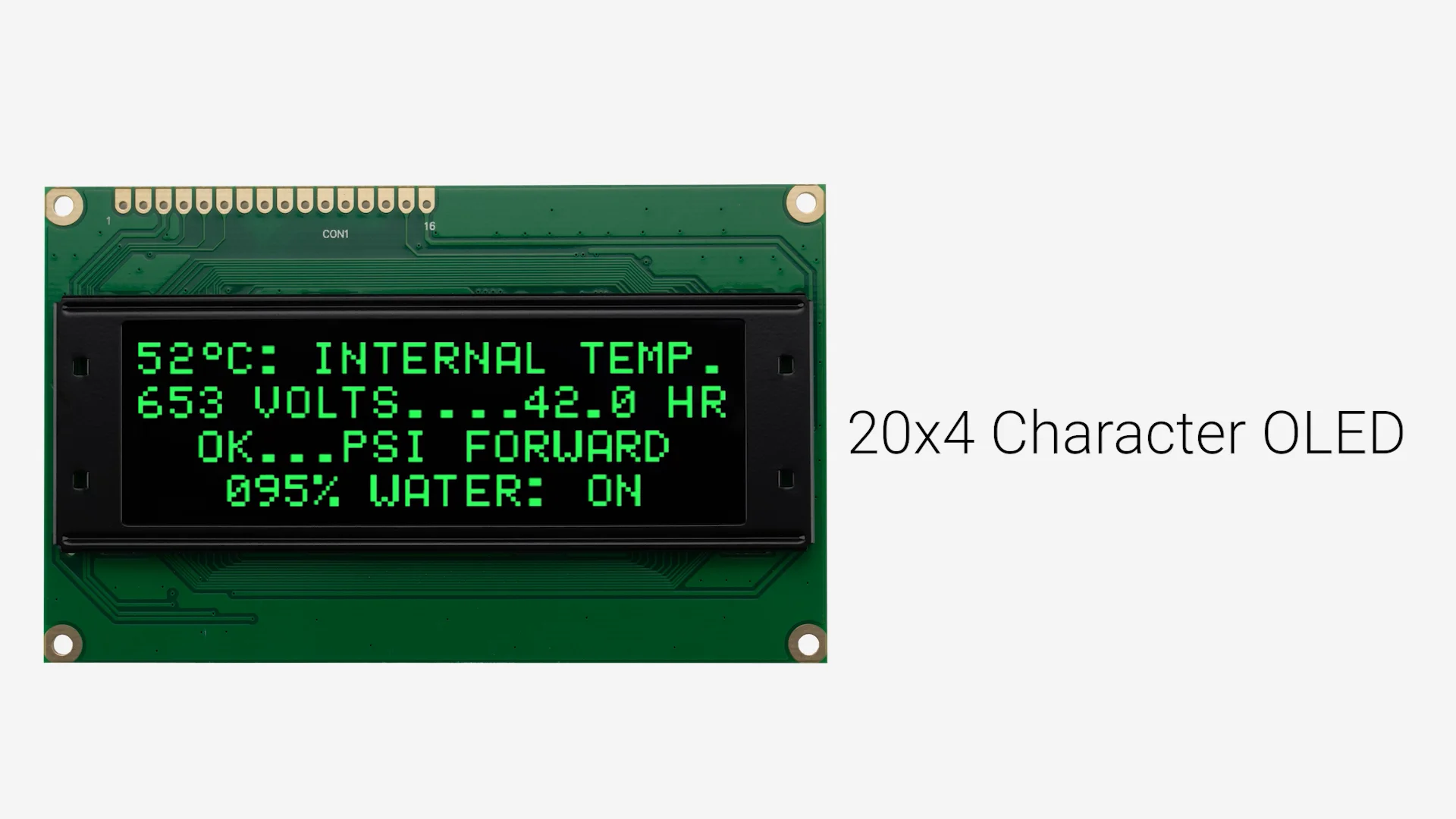 Green 20x4 Character OLED Module