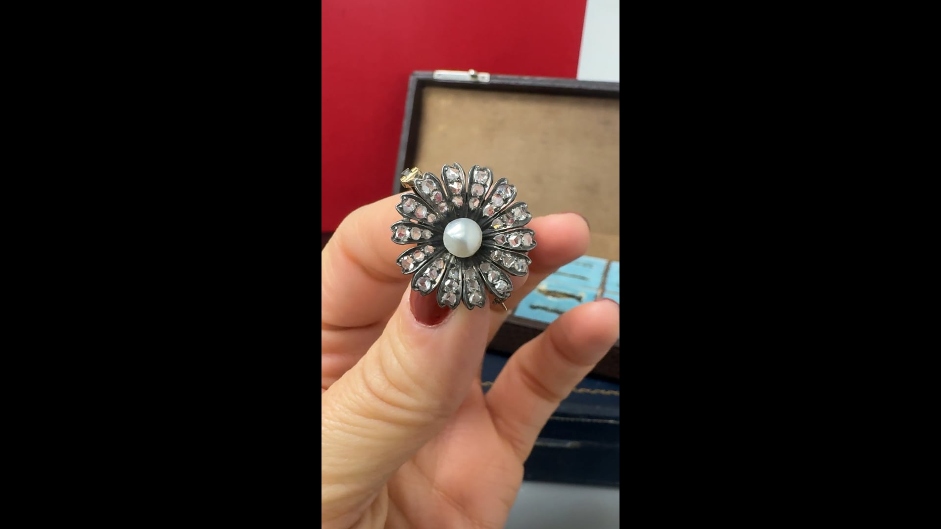 Broche Victorienne En Argent Et Or 18k Avec Diamant Taille Rose (circa 1860) - Occasion
