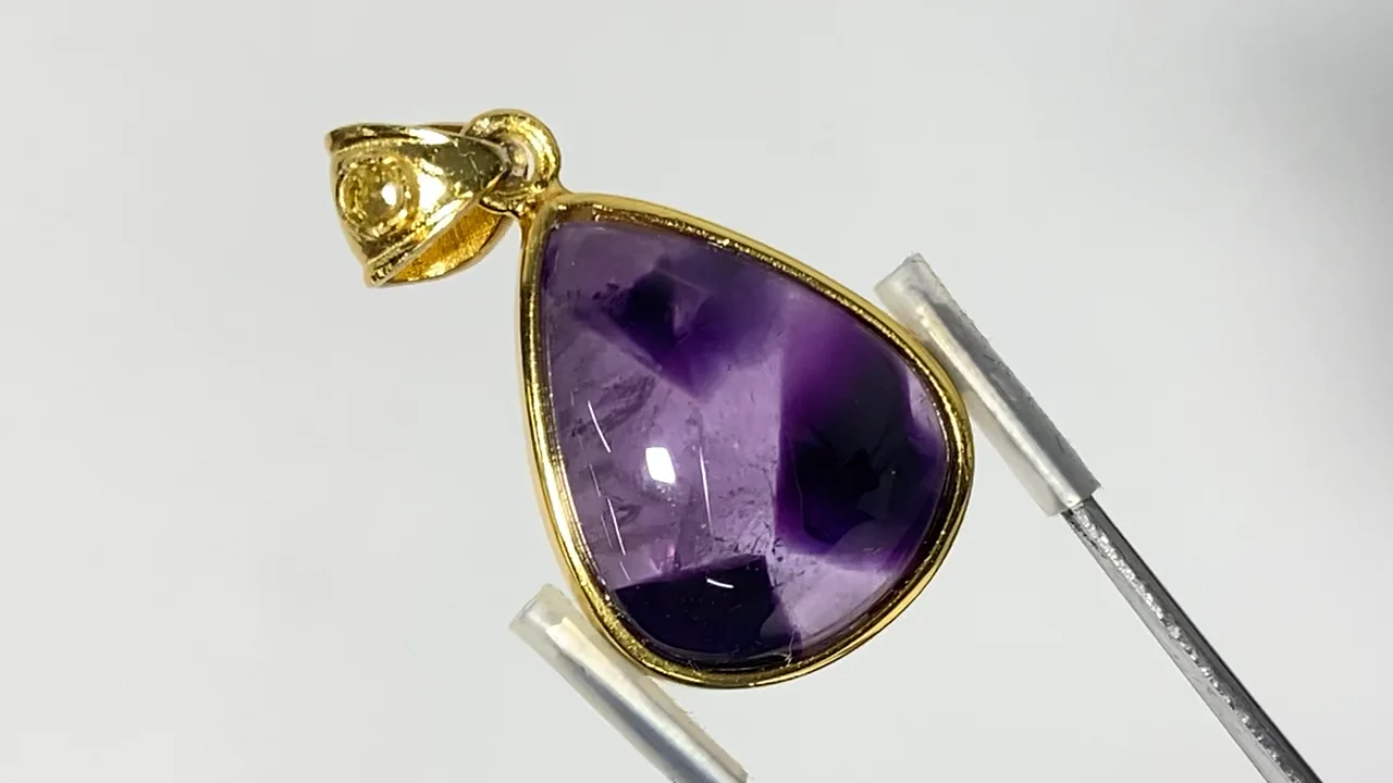 動画】【1点もの】ファントムアメジスト モルダバイト付きペンダント