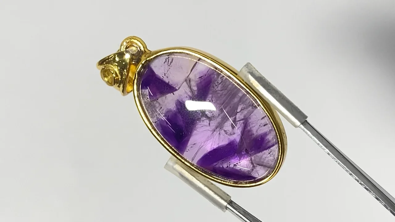 動画】【1点もの】ファントムアメジスト モルダバイト付きペンダント